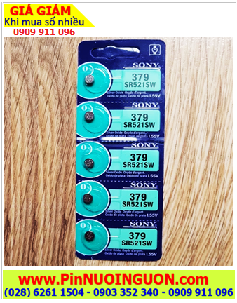 COMBO 01 vỉ 5viên Pin đồng hồ 1.55v Silver Oxide SONY SR521SW (Pin 379) chính hãng _Giá 79.000/Vỉ